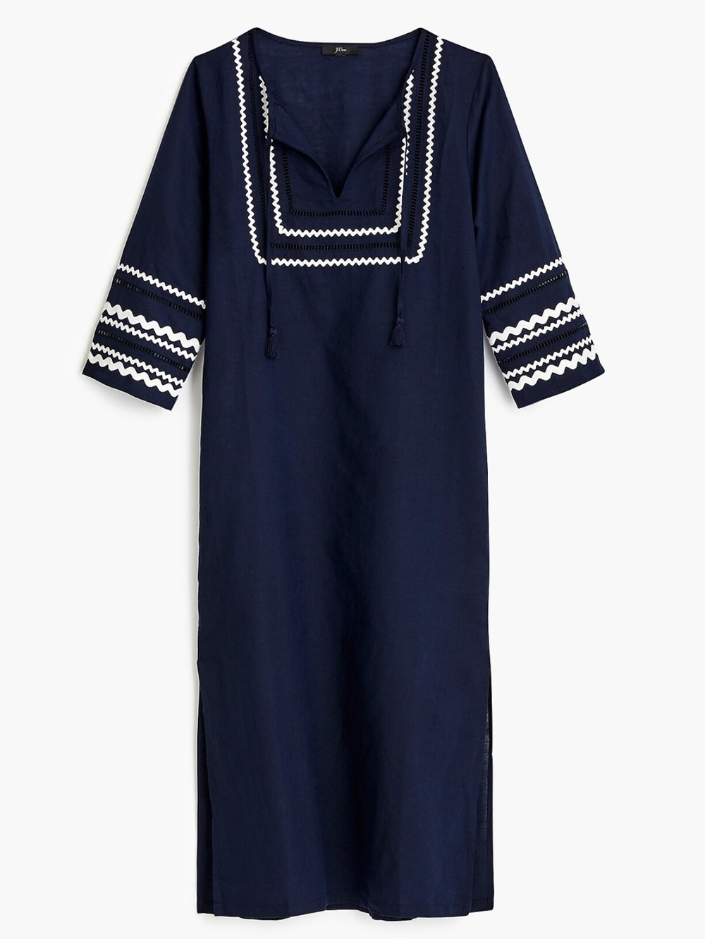 NWT J. Crew Long beach tunic with rickrack trim sz large